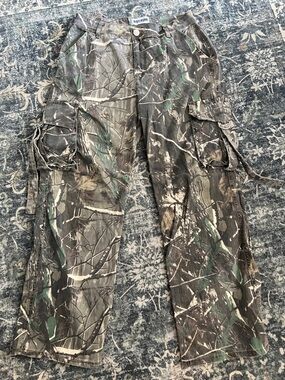 Mossy Oak Camo Wide-Leg Cargo Pants